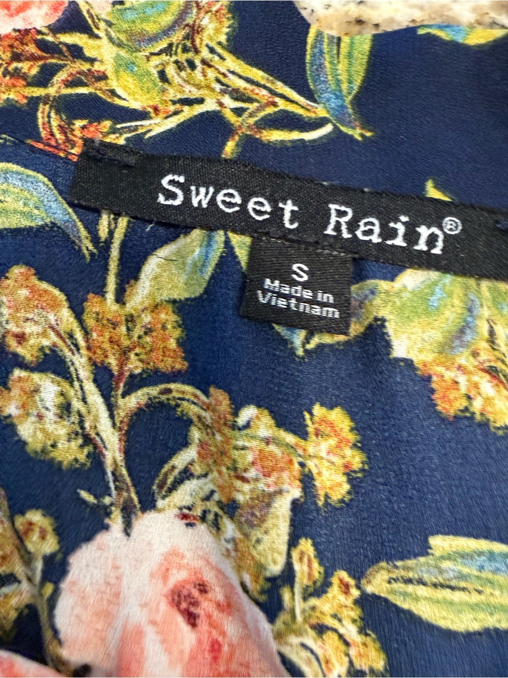 Sweet Rain cottagecore floral sleeveless ruffles coquette top SZ SM - Picture 5 of 13